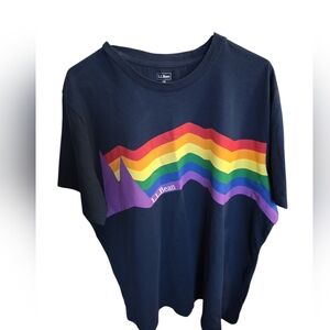 L.L. Bean Navy Tee with Rainbow Design